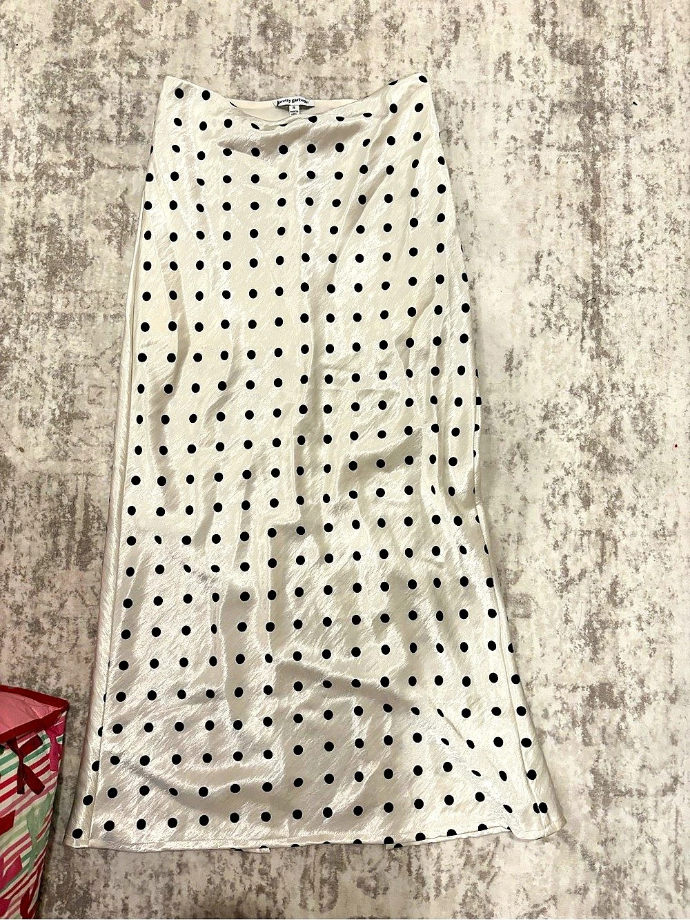 Jenny Garcia Polka Dot Midi Skirt in White & Black